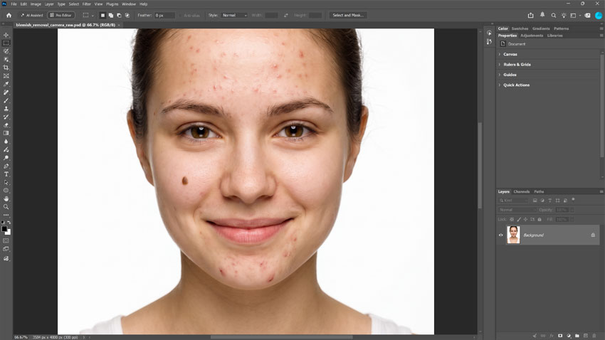 The original image open in Photoshop.