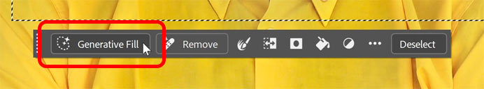 Clicking Generative Fill.