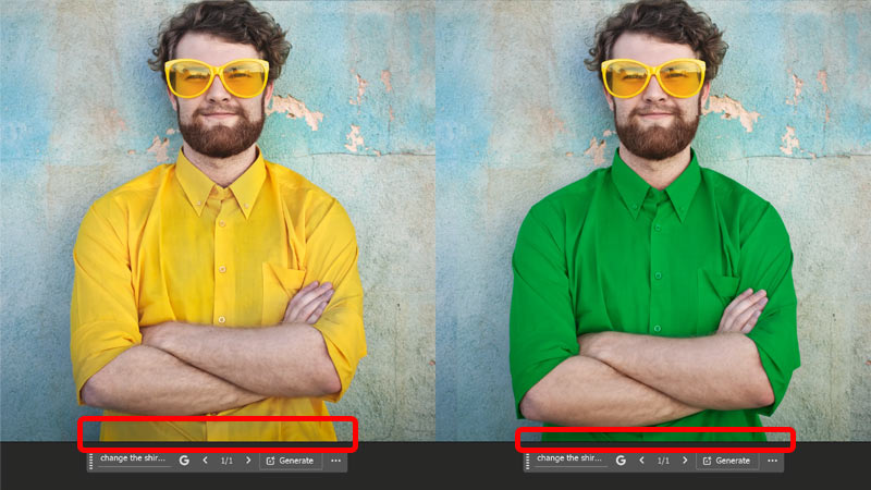 Nano Banana stretched the green shirt below the edge of the image.