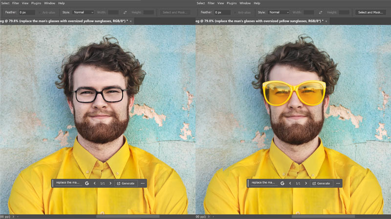 The original image (left) and the manual Nano Banana adjustment (right).