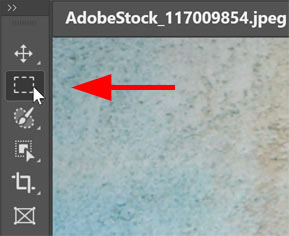 Selecting the Rectangular Marquee Tool in Photoshop.