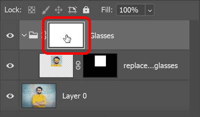 The initial layer mask filled with white.