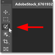 Choosing the Selection Brush in Photoshop.