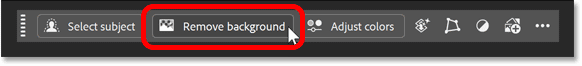 Clicking the Remove Background button in the task bar.