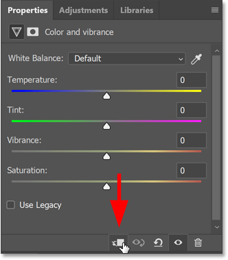 Clicking the Create Clipping Mask icon.