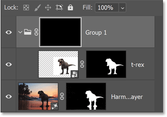 The group now shows a black-filled layer mask.