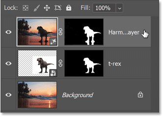 The blended result appears on a new Harmonize layer.