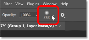 Opening the Brush Options.