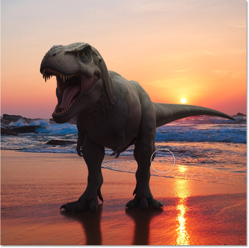 Brushing along the leg to restore brightness.