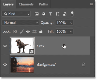 The new image is added on its own layer.  