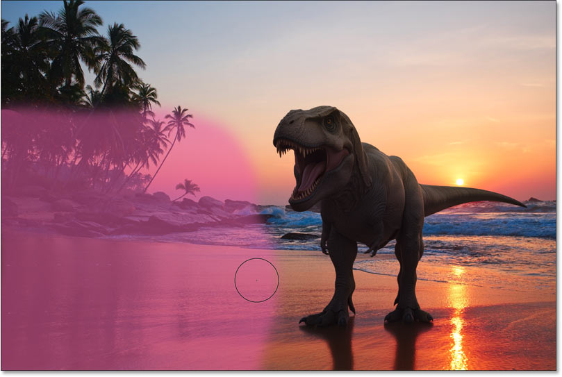 The area in the lower left is selected.