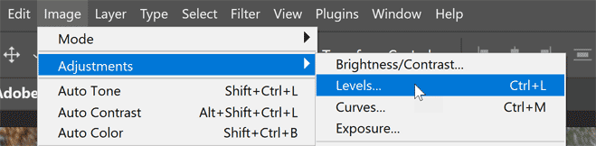 Adding a Levels adjustment.