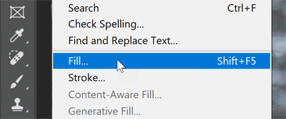 Choosing the Fill command.