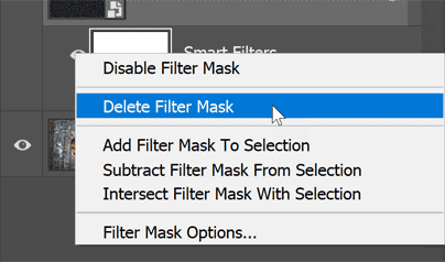 Deleting the filter mask.