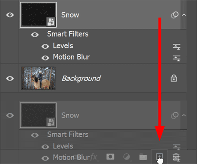 Making a copy of the Snow smart object.
