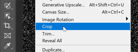 Choosing the Crop command.