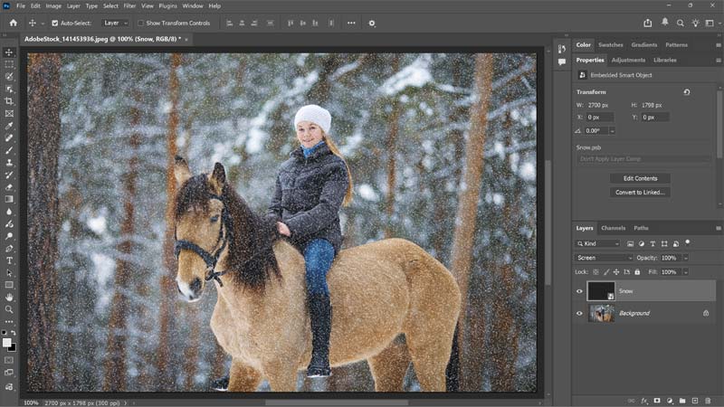 Only the white noise remains visible.