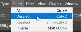 Deselecting the canvas.
