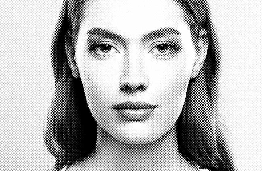 A halftone dot pattern created in Photoshop.