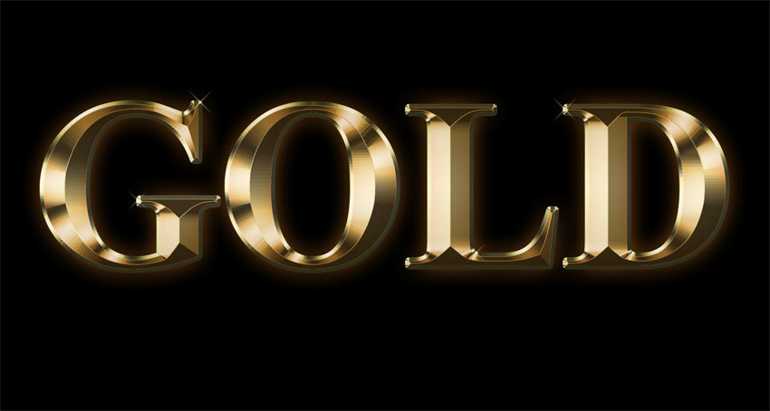 A gold text effect created in Photoshop 2026